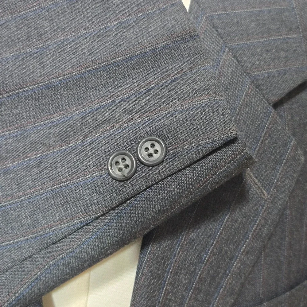 Witty Brothers Classic Pants Suit Mens Black L50/45 Black Pinstripe Wool Blend